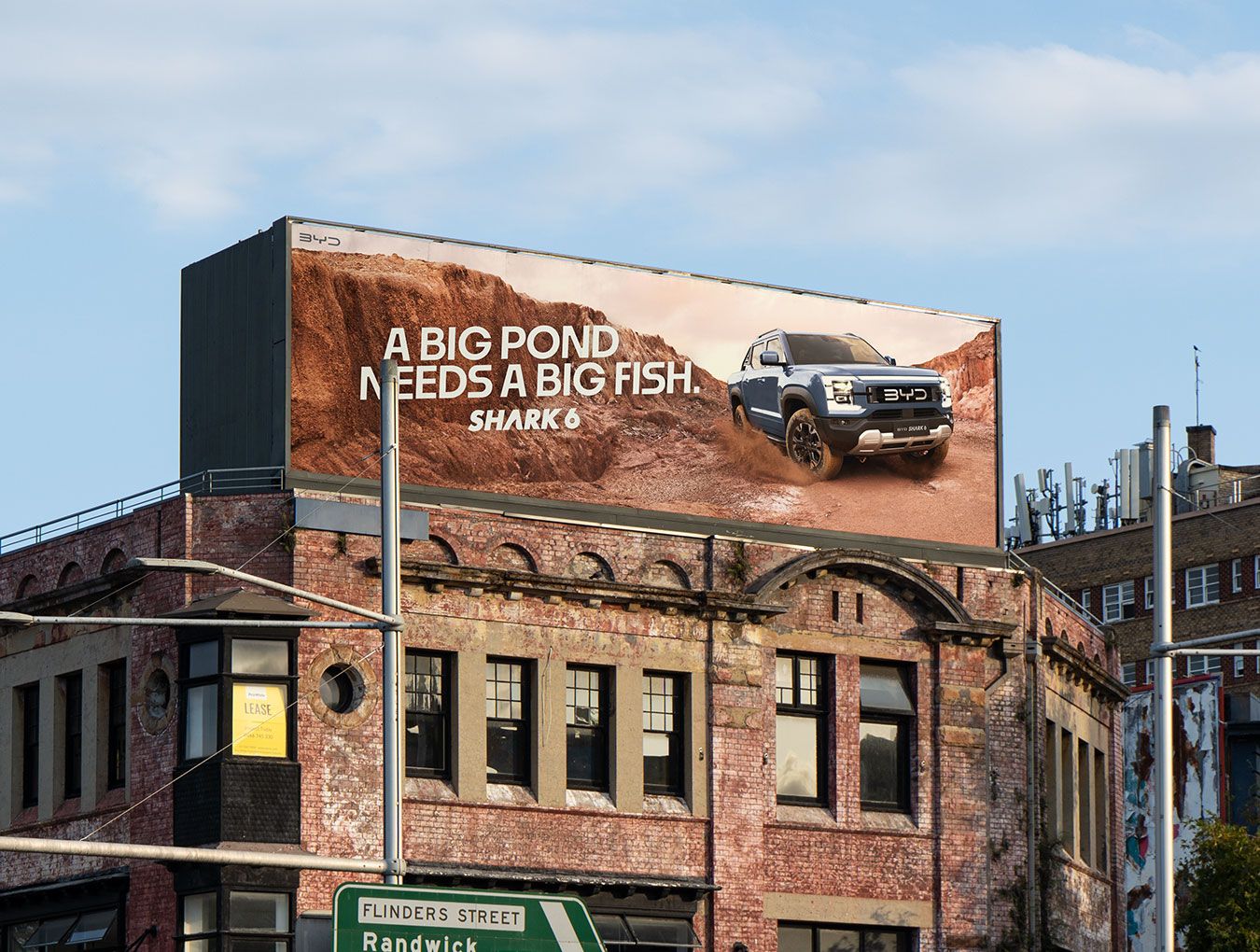 BYD Shark 6 rooftop billboard